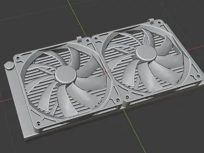 Radiator with fans Free 3D model