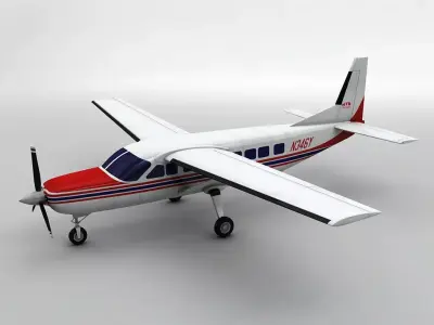 Cessna Caravan 208B Aircraft Low-poly 3D model