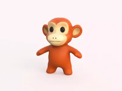 Little animal baby - Monkey cute - Character006  Low-poly 3D model