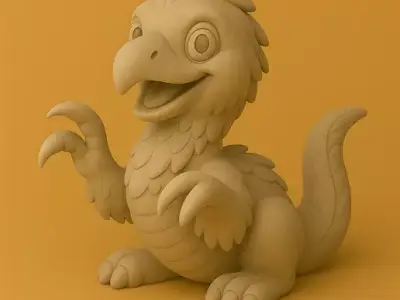 Cute Baby Therizinosaurus STL 3D Print Dinosaur 3D print model