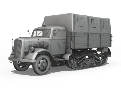 Opel Blitz Maultier - Half-Truck Cargo truck  3D model