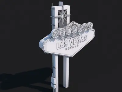 Las Vegas Sign Low-poly 3D model