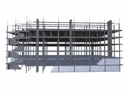Construction Building Low-poly 3D model