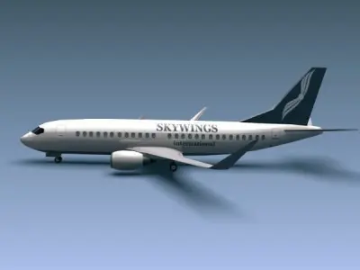 Boeing 737-300w airliner Low-poly 3D model