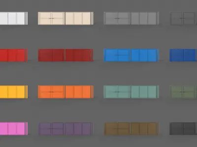 PBR Gate and Fence 3 Low-poly 3D model