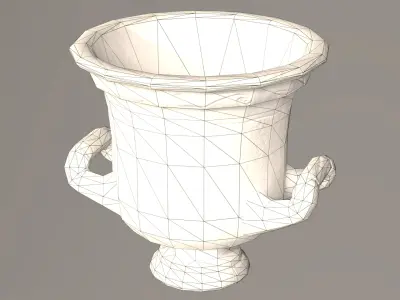 Ancient Antique Vase clay ceramic container Low-poly 3D model