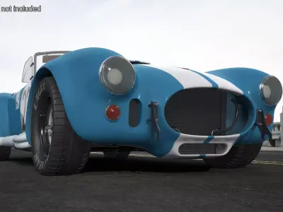 AC Shelby Cobra 1965 Blue Yellow 1965 3D model