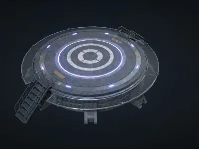 Mars Kit Bash - Landing Pad Low-poly 3D model