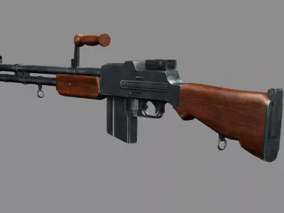 Assault Rifle L1A1 Fn Fal 3D model Low-poly 3D model purchase
