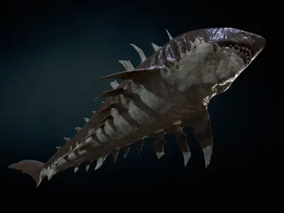 AlienShark 4 Low-poly 3D model