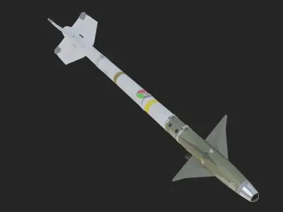 AIM-9L SIDEWINDER AIR TO AIR MISSILE HIGH POLY 3D model