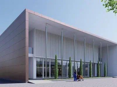 civic building Low-poly 3D model