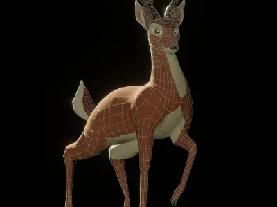 Buck Bambi  Low-poly 3D model