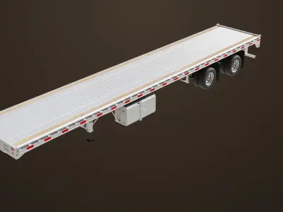 Flatbed Trailer 05 Heavy Truck All PBR Unity UE Textures Low-poly 3D model