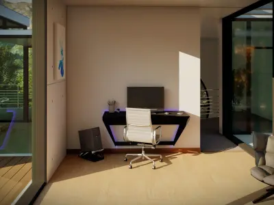 Floating Metal Desk Free 3D model