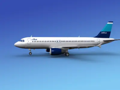 Airbus A320 Jet Blue 1 3D model