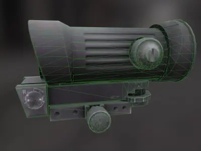 Rifle Scope Elcan M145 Low-poly 3D model