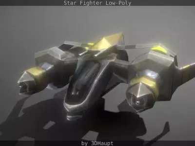 Lowpoly Star Fighter Low-poly 3D model
