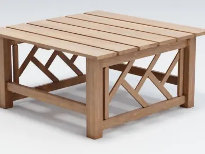 Tahawus Wooden Garden Table 3D model