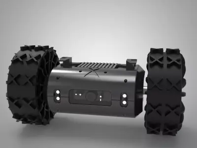 two wheeled UGV Low-poly 3D model