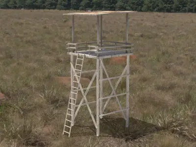 Wood turret Low-poly 3D model