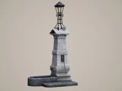 Aldgate Water Pump Low-poly 3D model