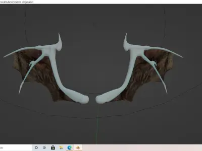 Demon bone wings Low-poly 3D model