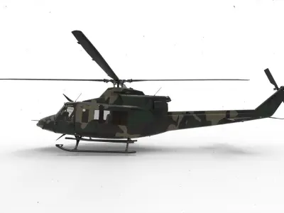 helicopter bell 412 camouflage 3D model