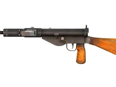British Sub Machine Gun - Sten Mk V 1944 Low-poly 3D model