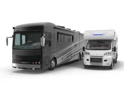 Motorhomes and Caravans Collection 3D model