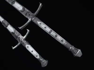 Game Asset Medieval Melee Weapon Sword And Dagger Low-poly 3D model