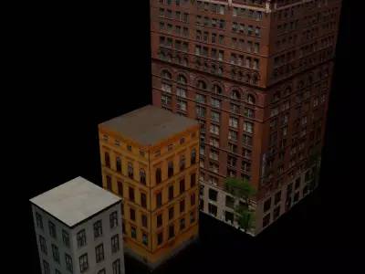 Buildings and Roads Free low-poly 3D model