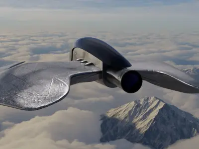 Spaceship 3D model Low poly hovercraft Low-poly 3D model