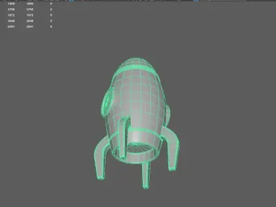 Low Poly Cartoonic Rocket 3d model Free low-poly 3D model