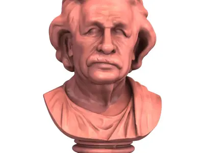 Albert Einstein Bust Sculpture 3D print model