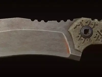 Combat Knife - Model - Textures Low-poly 3D model