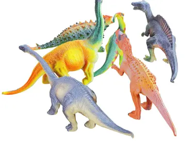 Collection of six Dinosaur Toys 3D model