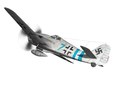 Focke Wulf - FW190 A9 - Blue 7 3D model