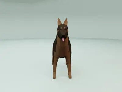 Low Poly German Shepherd Dog Low-poly 3D model