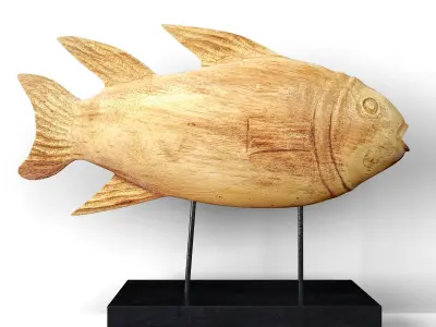Wooden Fish Sculpture 2 3D model