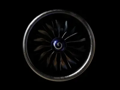 Turbine 3D model jet engine Low-poly 3D model
