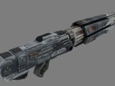 Laser rifle stylish gun low-poly 3D model Low-poly 3D model