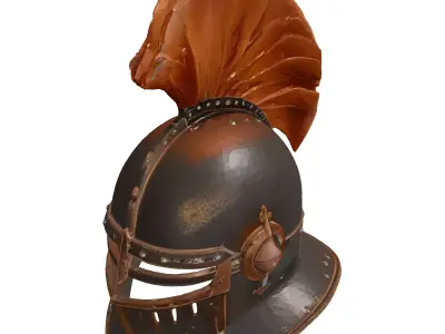 Rusted Medieval Knight Helmet 3D model