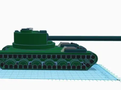 Tank Model for Games and 3D Printing with Animated Parts 3D print model