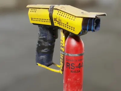 DIY Small Flamethrower Low-poly 3D model