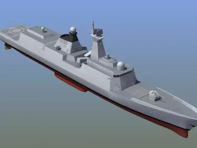 Type 054A Frigate Low-poly 3D model