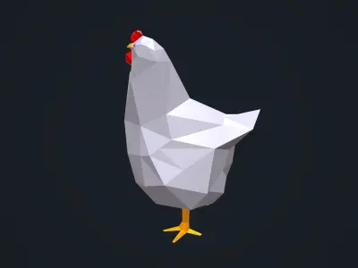 Low Poly Chicken Low-poly 3D model