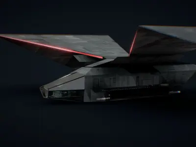 Futuristic Sci Fi AirForce Space Ship Transport Low-poly 3D model
