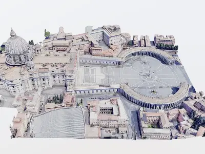 St Peters Square-San Pietro- Vatican Low-poly 3D model