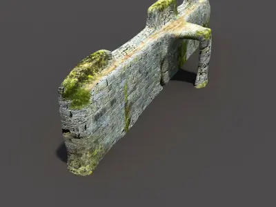 English Castle Ruin 2 Low-poly 3D model